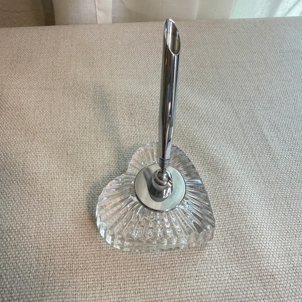 Waterford Crystal Heart Pen Holder Vintage Coquette Aesthetic Glass Clear Small